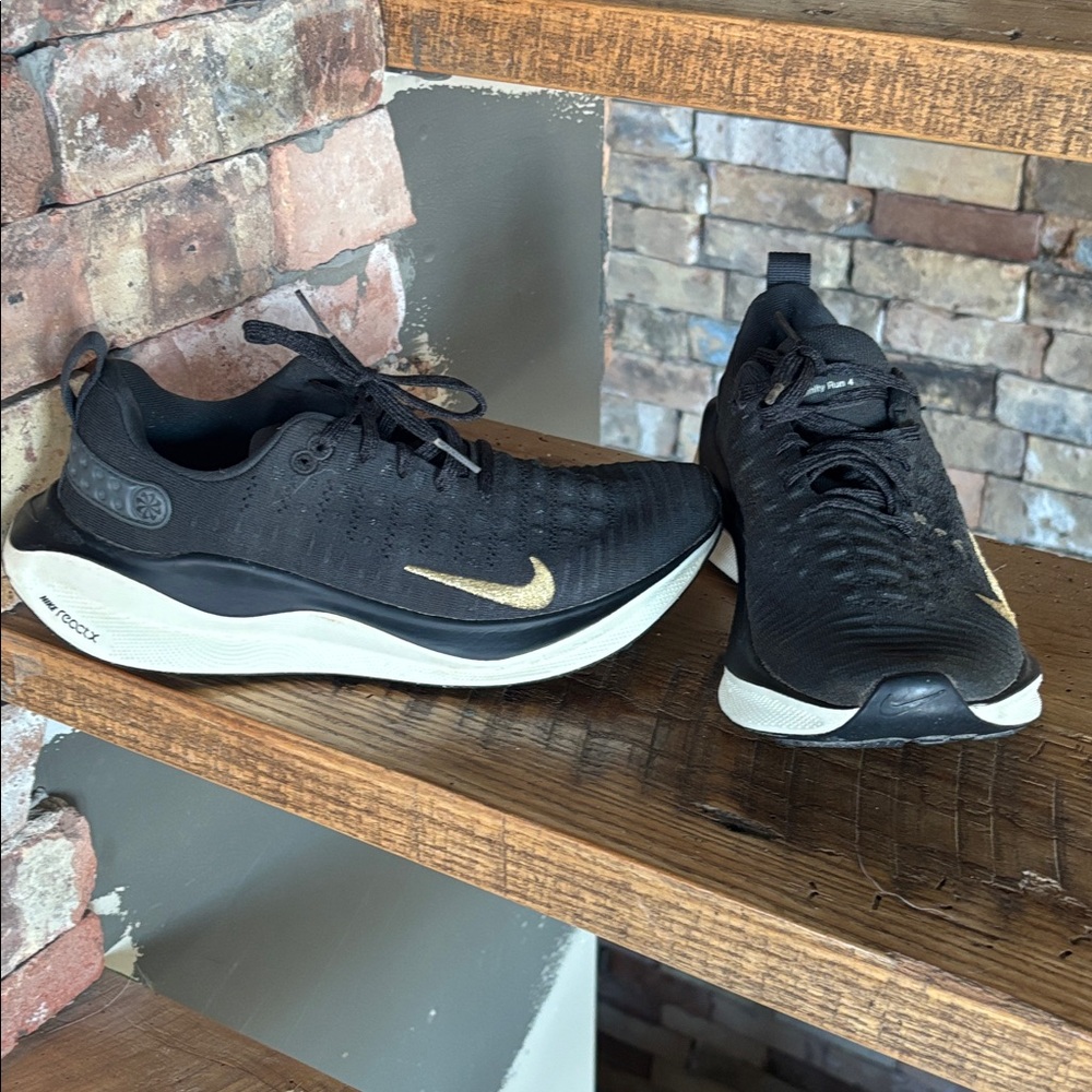 Nike Black and Gold Athletic Shoes